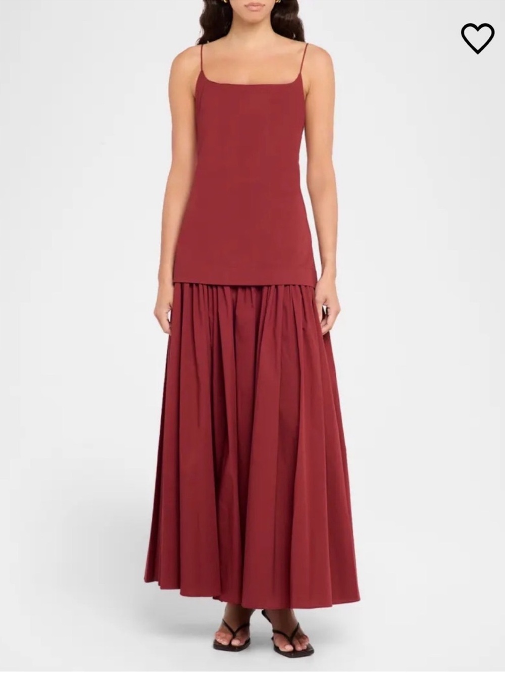 STAUD Burgundy Spaghetti-Strap Maxi Dress - Picture 4 of 5